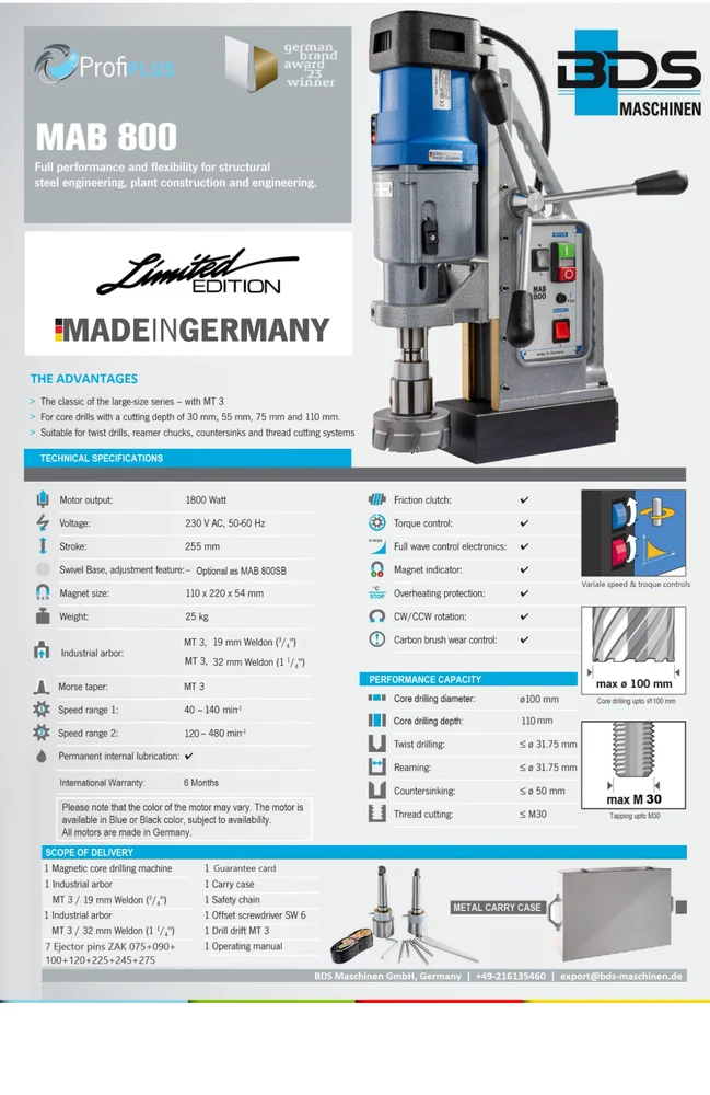 Magnetic Drilling Machine MAB 800